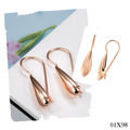 Luxus Damen Wassertropfen Ohrringe  Creolen  585 Roségold neu hochwertig Schmuck0