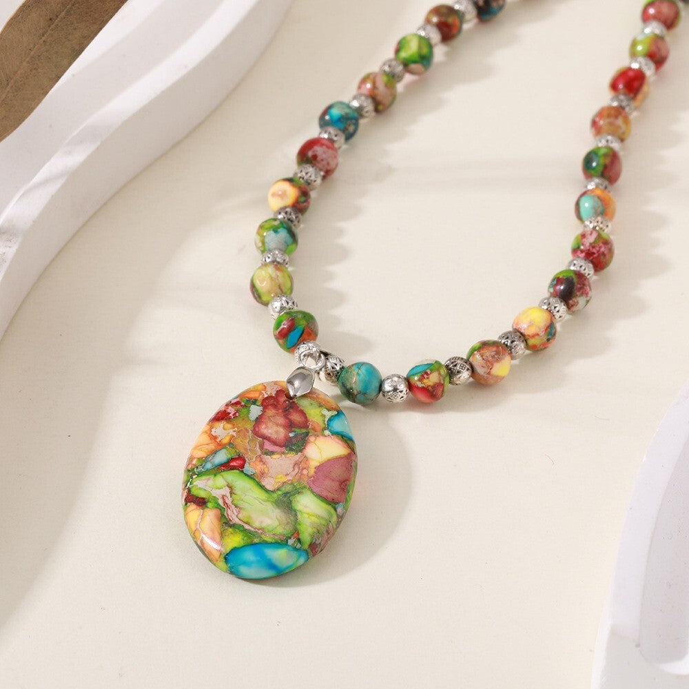 Naturstein Kaiser Halskette Mit Anhänger Naturstein Boutique Halskette Licht5