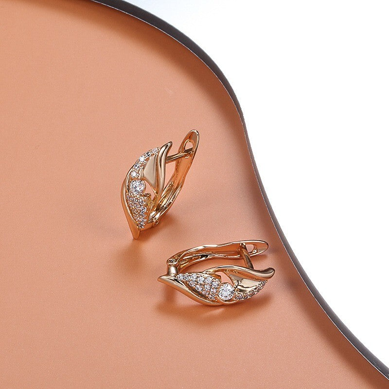 Luxus Damen Ohrringe 585 Rosé Gold überzogen Design Kristall für Damen Geschen3