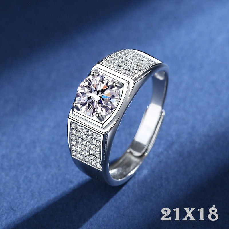 925 Sterling Silber Herren Ring mit 1 Karat Zirkonia, : Klassisch, kraftvoll8