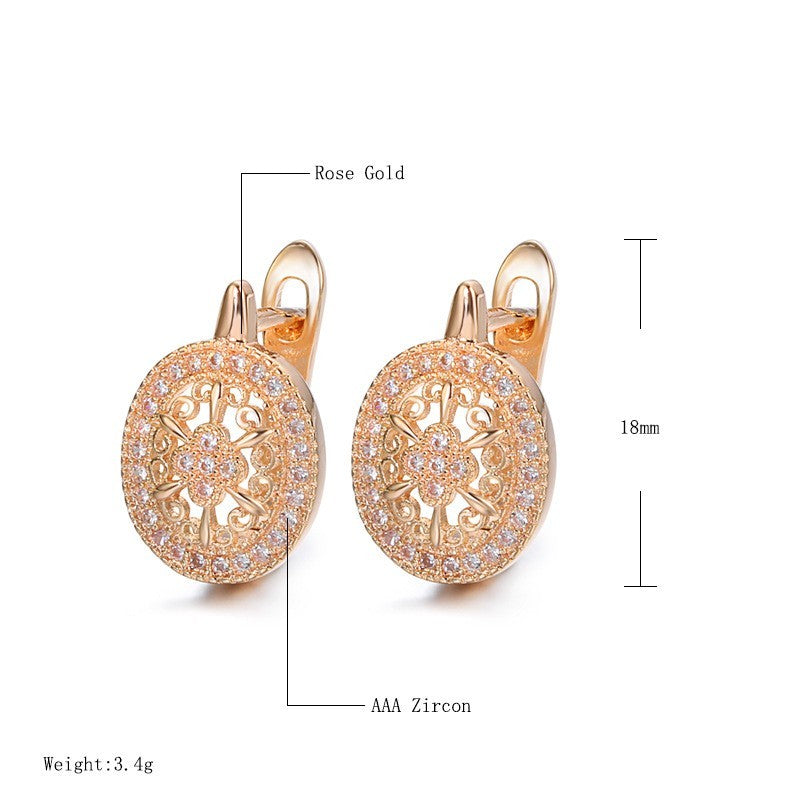 Luxus Damen Ohrringe 585RG Roségold Blumen Weiß CZ für Damen Geschenk Schmuck6