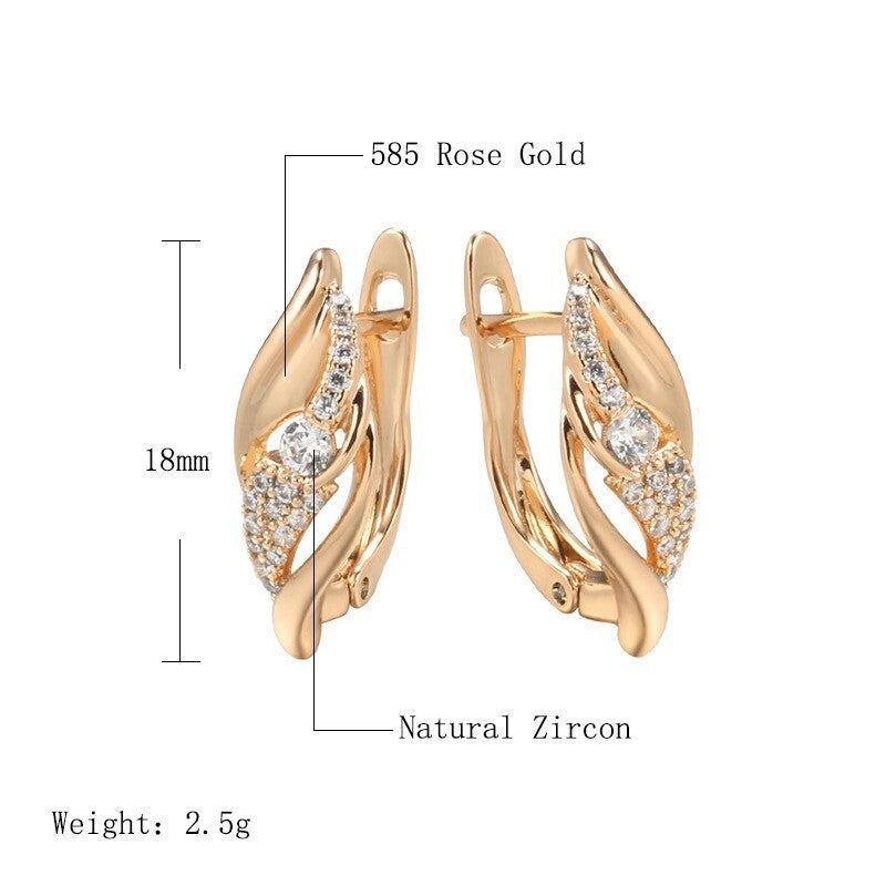 Luxus Damen Ohrringe 585 Rosé Gold überzogen Design Kristall für Damen Geschen6