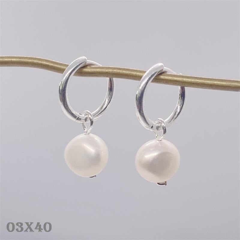 925S Silber Perle Ohrringe unregelmäßige Perle ohrringe kreuzgrenze heißer verk0