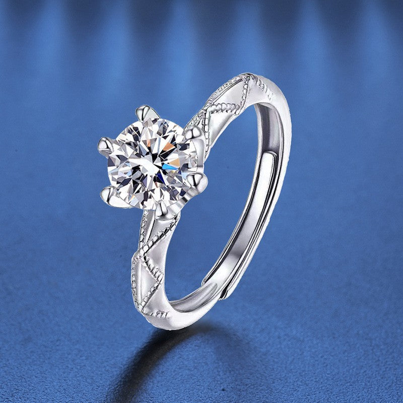 925S Silber Damen Ring, doppelseitiger Diamant1 Karat ZirkonRing, Luxusring1