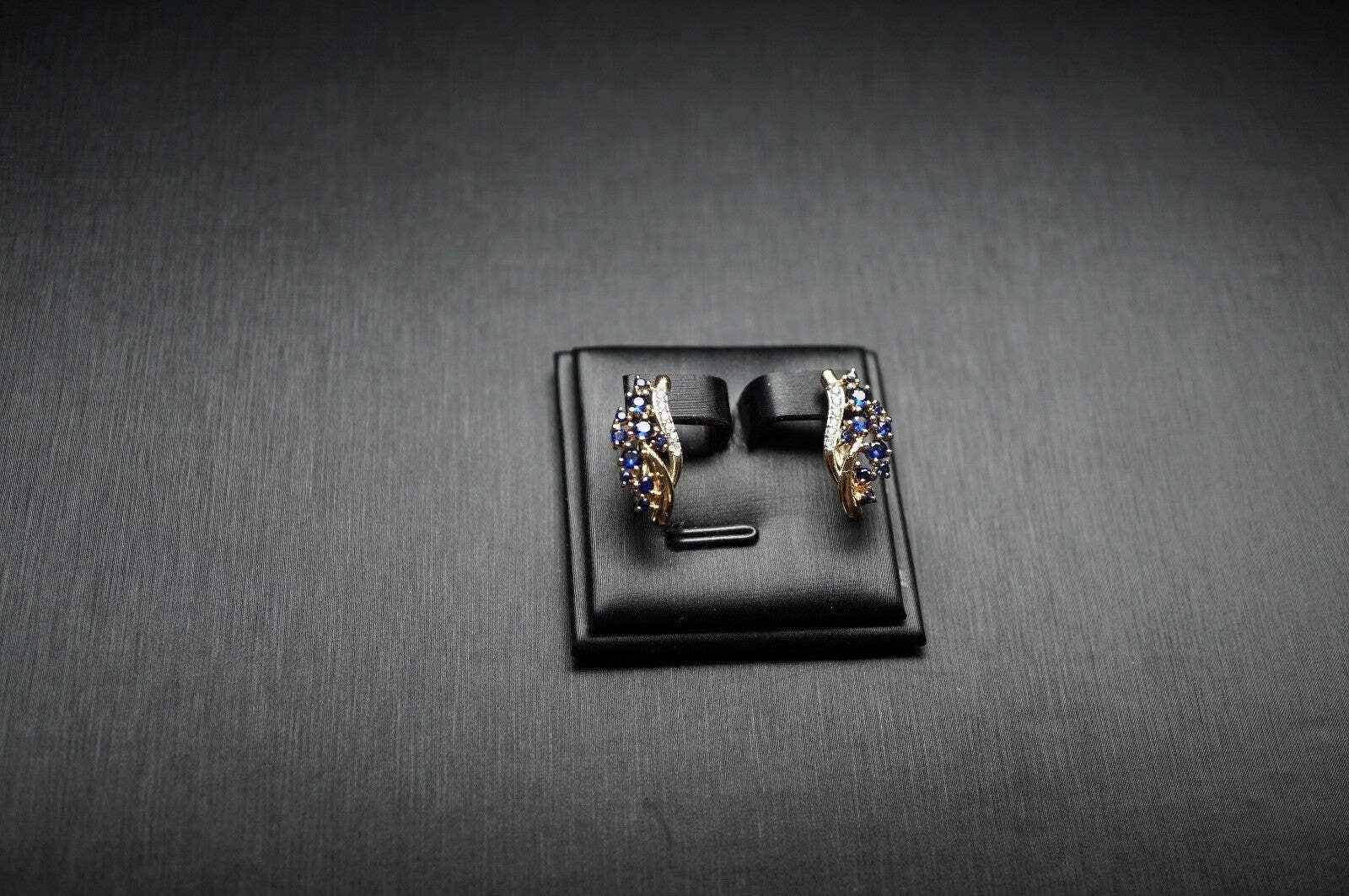 Damen Ohrringe blaue und weiße Blumen mit Zirkonia in Roségold (vergoldet)8