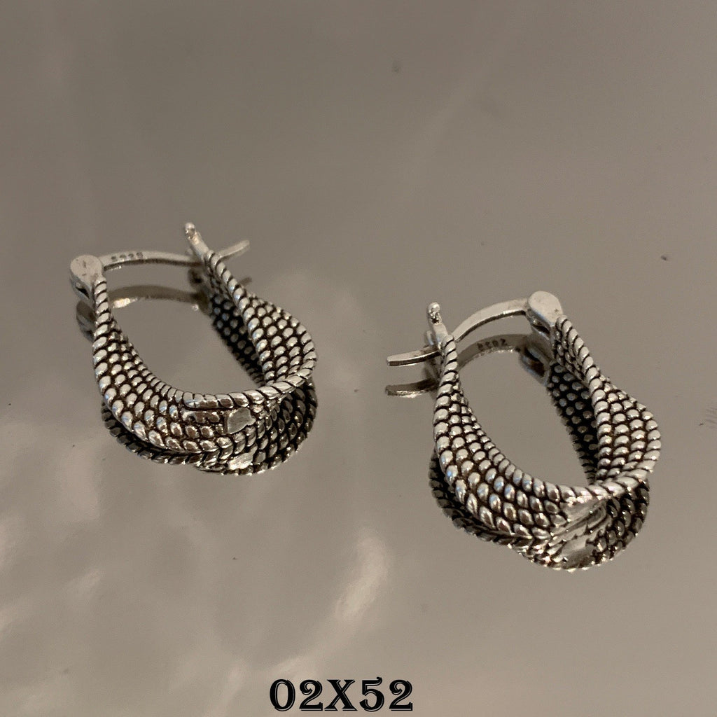 Luxus Damen 925S Ohrringe Creolen Sterling Silber 925 Plattiert Neu0