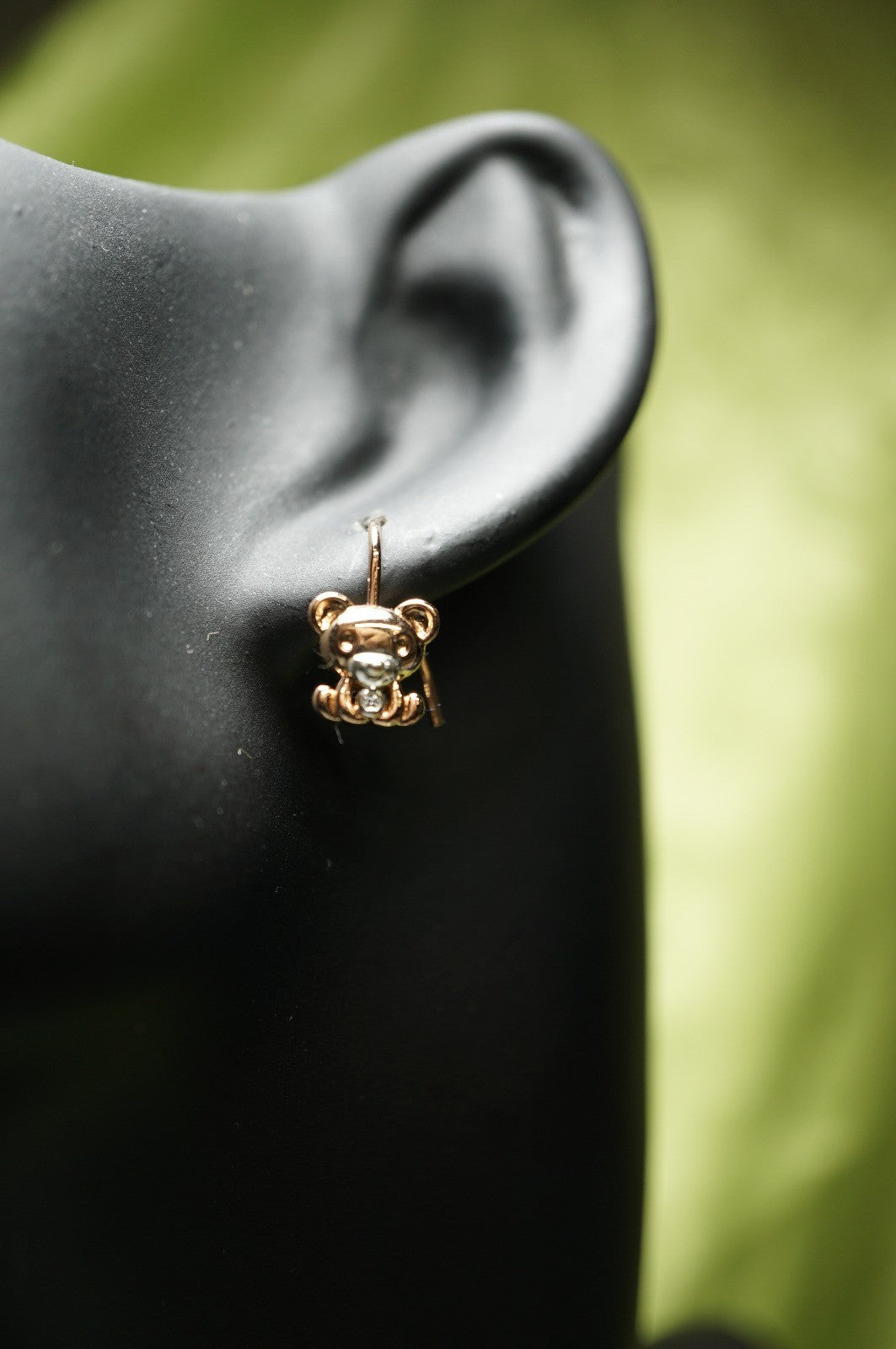 Draht Haken Ohrringe mit Bärenmotiv für Kinder, Zweifarbig Roségold-Plattiert20