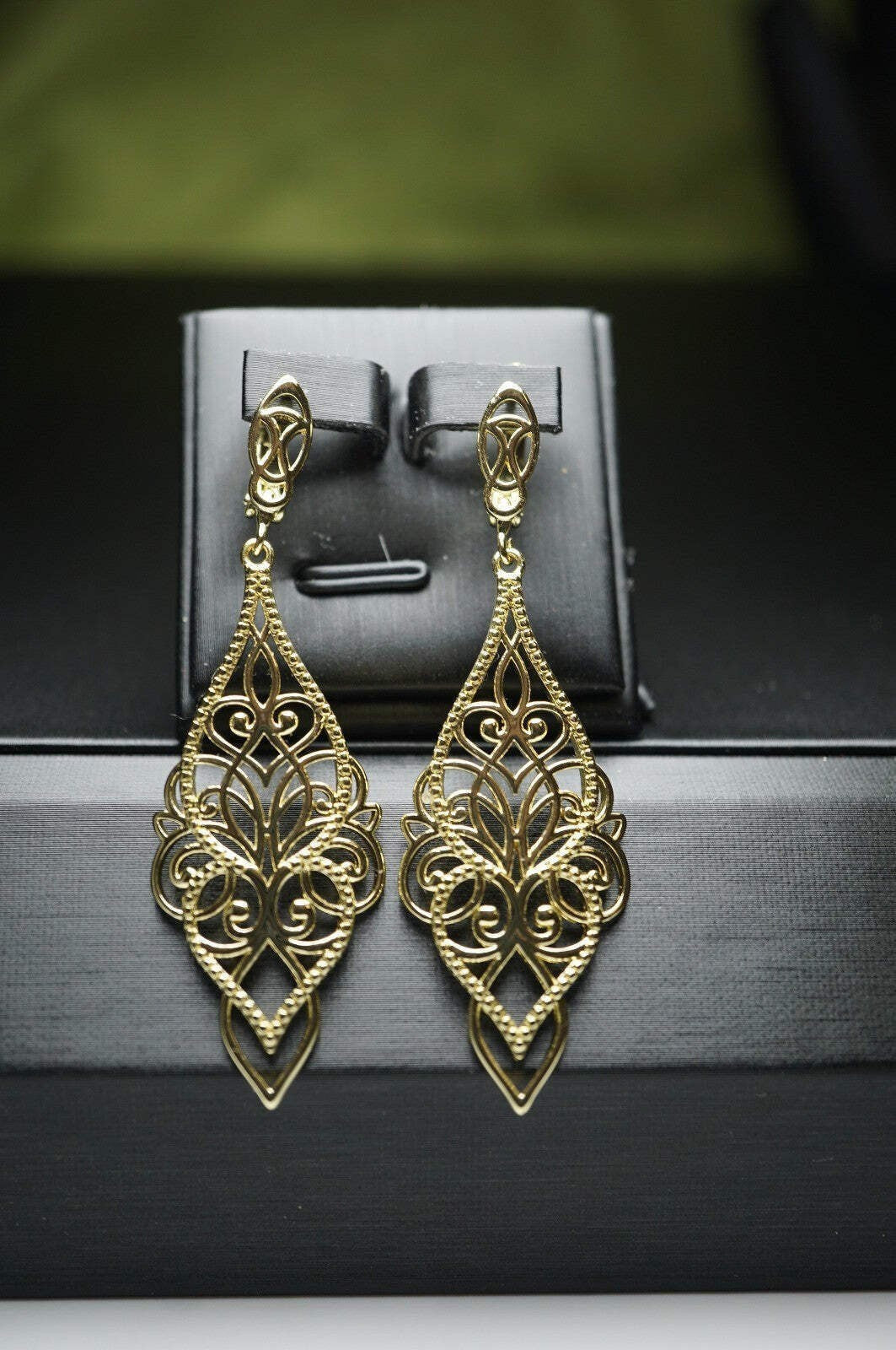 Damen Clip-On Tropfen Ohrringe mit 14K Gold platiert10