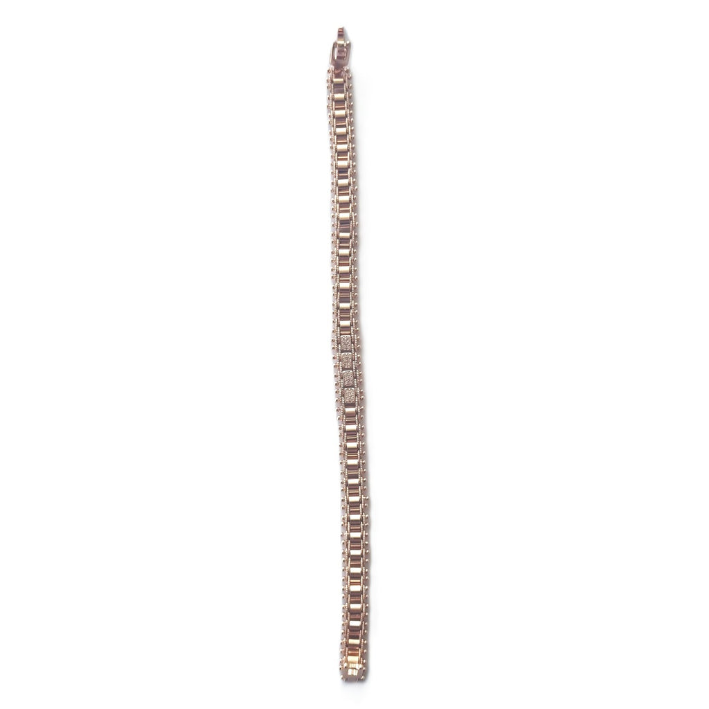 Luxus Damen Armbänder 585RG Naturstein und Kristall Rose Gold 20cm Schmuck3