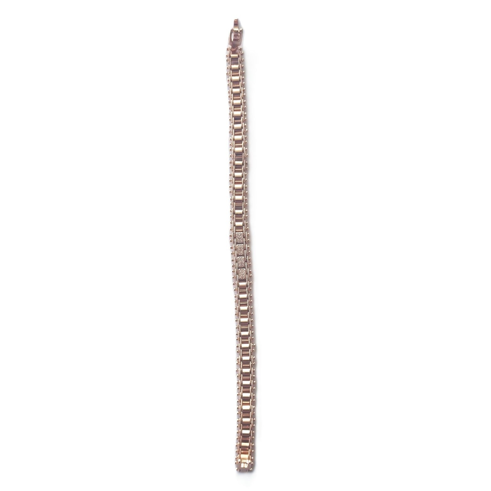 Luxus Damen Armbänder 585RG Naturstein und Kristall Rose Gold 20cm Schmuck3