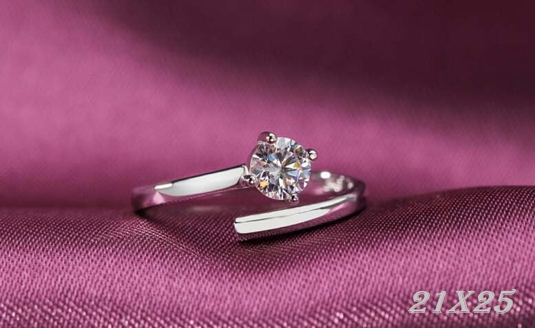 925 Sterling Silber Ring für Damen mit vier Krappen AAA Zirkonia6