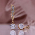 Damen Ohrringe Zirkon 585 Rose Gold vergoldete Ohrringe Frau charmante Creolen0