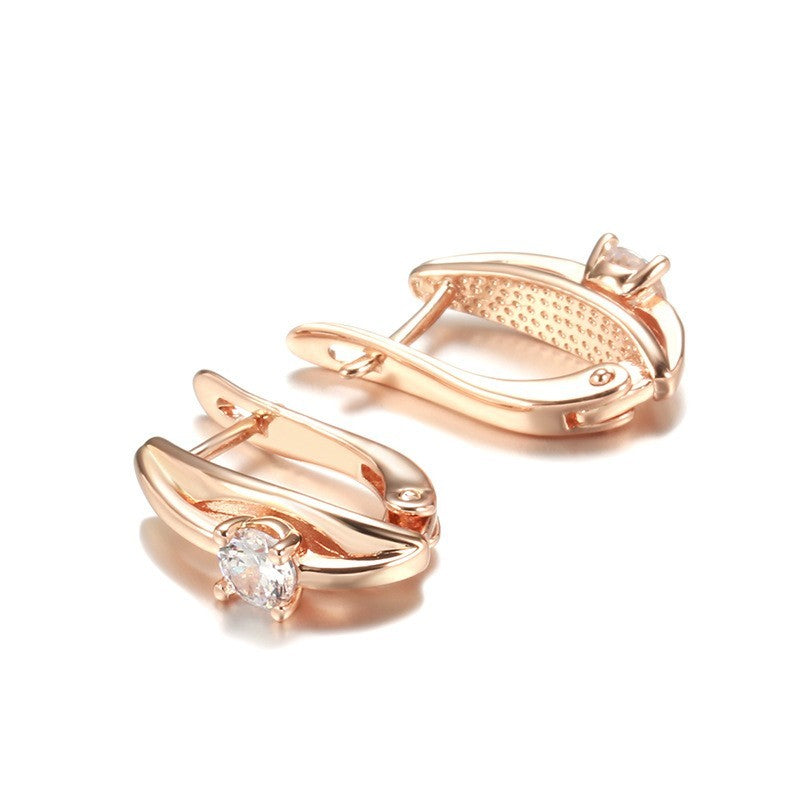 Luxus Ohrringe Creolen Zirkonia Kristall Rot 585 Rolled Roségold überzogen Damen2
