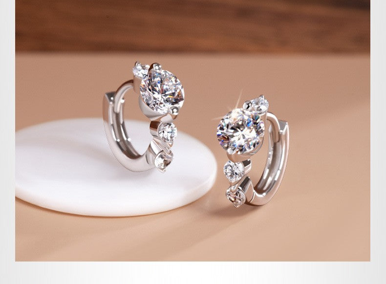 925S Silber Damen Ohrringe Creole Zirkonia funkelnde ZirkoniaCreolen, Schmuck8