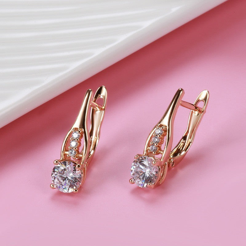 Luxus Damen Ohrringe 585 Rosé Gold überzogen Design Kristall für Damen Geschenk2