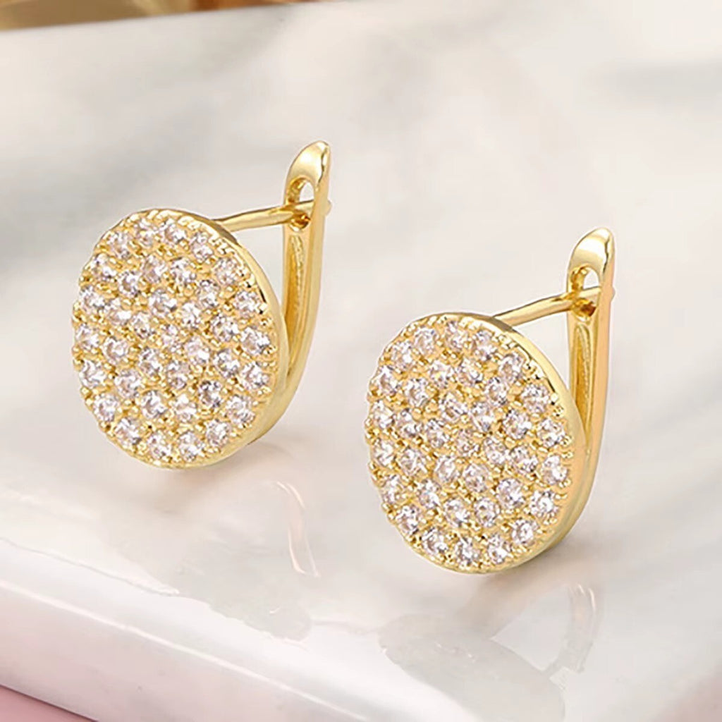 Luxus Ohrringe Creole Zirkonia Kristall simulierte Moissanite 18K Gold überzoge4