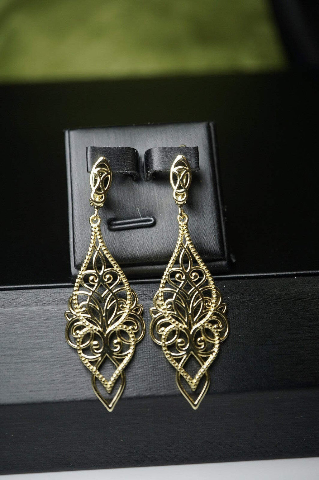 Damen Clip-On Tropfen Ohrringe mit 14K Gold platiert12