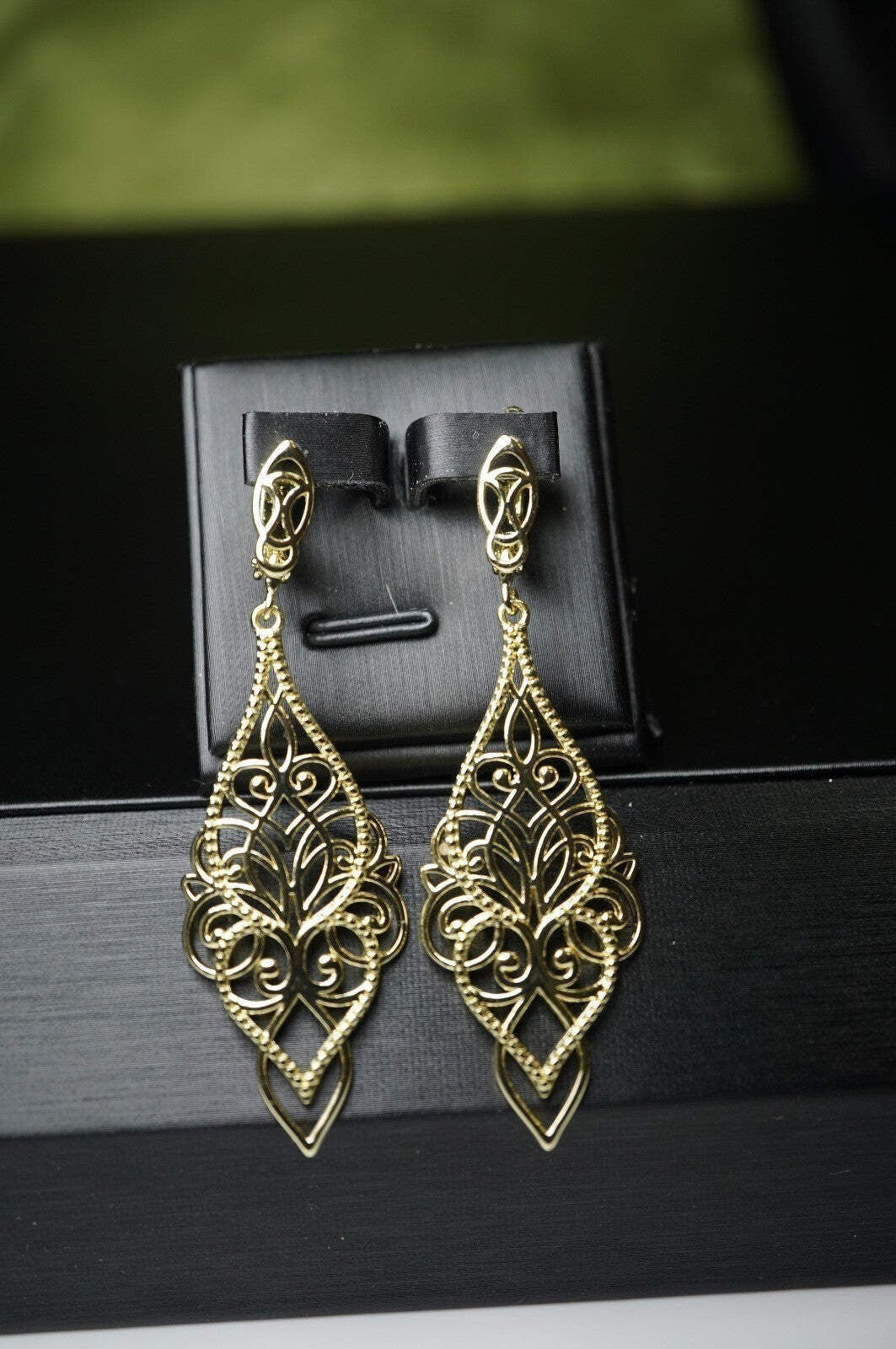 Damen Clip-On Tropfen Ohrringe mit 14K Gold platiert12