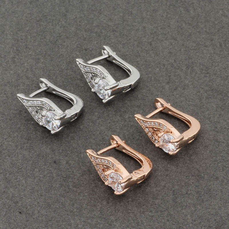Luxus Ohrringe Roségold für Damen, ZirkonOhrringe für festliche Anlässe,Schmuck8