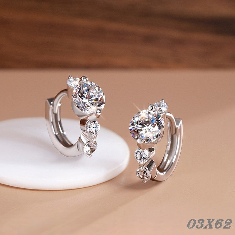 925S Silber Damen Ohrringe Creole Zirkonia funkelnde ZirkoniaCreolen, Schmuck7