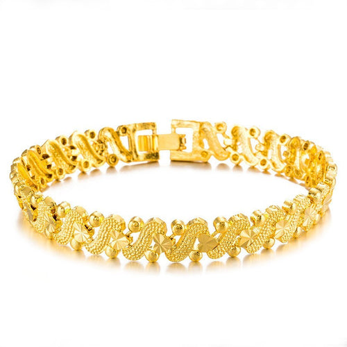Armband Armreif Gold 24K Damen Herren robuste und farbbeständige Uhrenschließe1