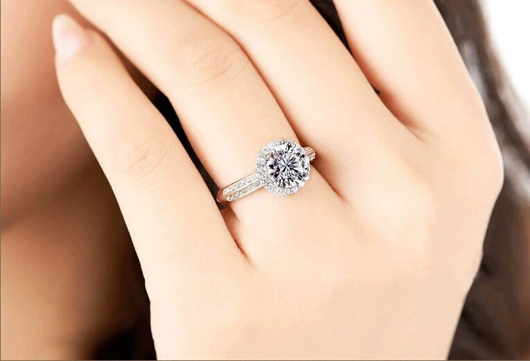 Damen Ring 925 Sterling Silber Diamantring aus Sterlingsilber verstellbar1