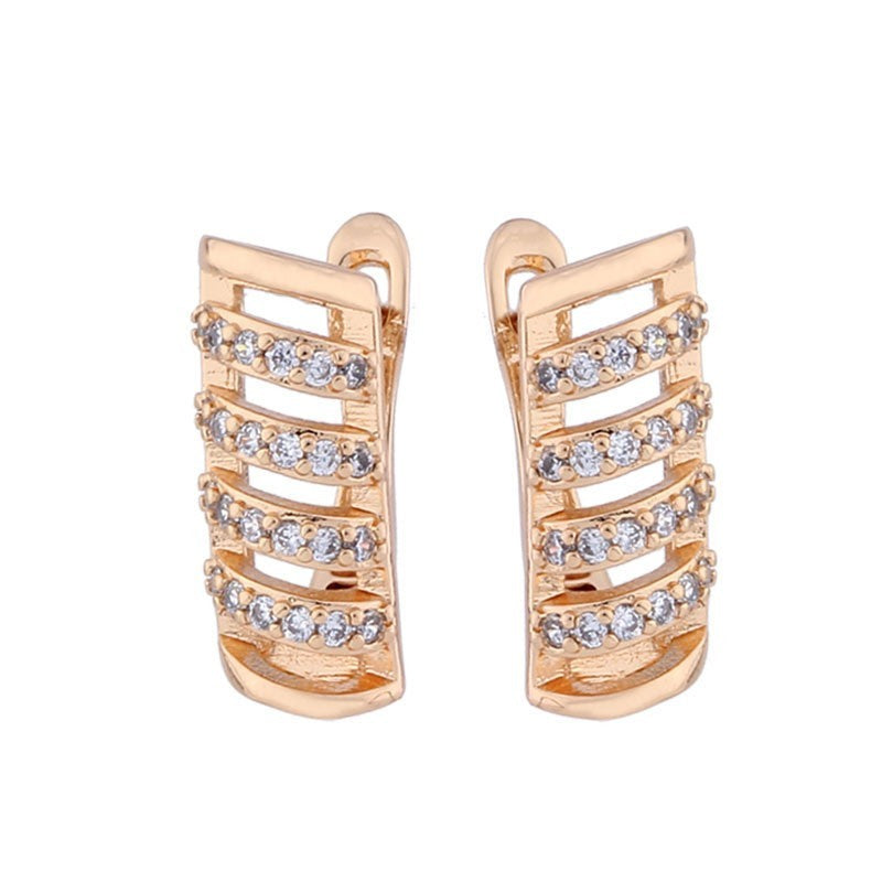 Luxus Damen Ohrringe 585RG Roségold vergoldet Weiß CZ für Damen Geschenk4