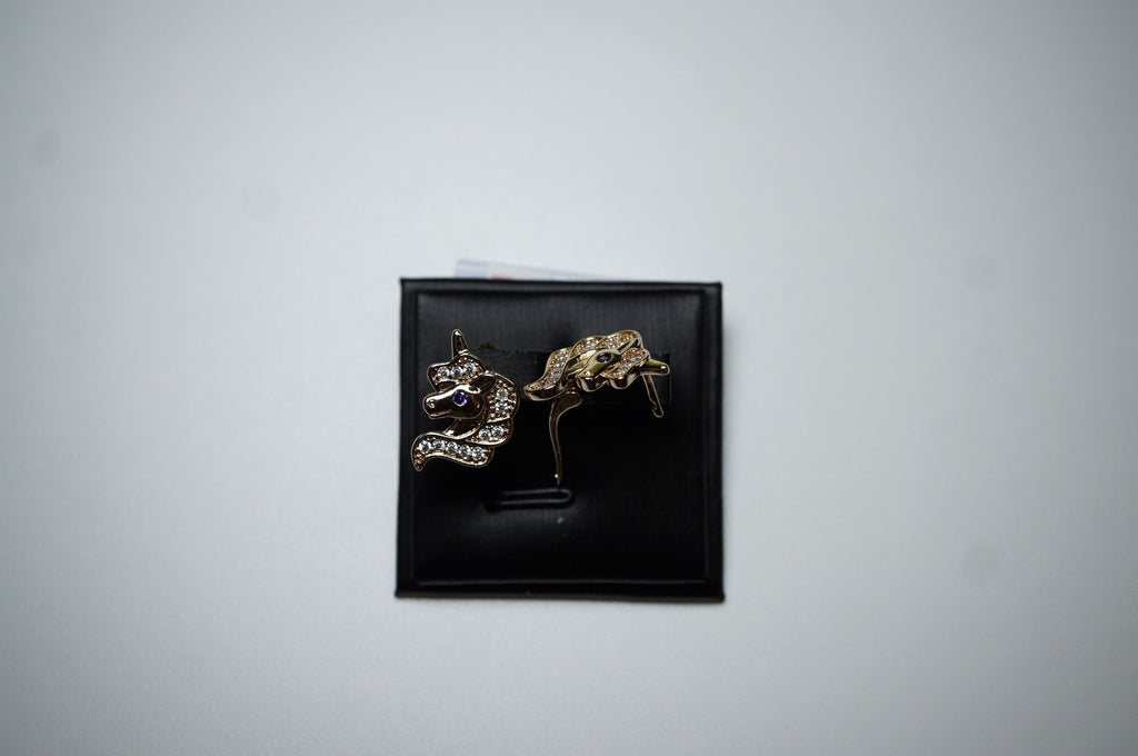 Ohrringe Einhorn Pferde Rose Gold vergoldet Zirkon Mädchen Kinder Damen Ohrhänge17