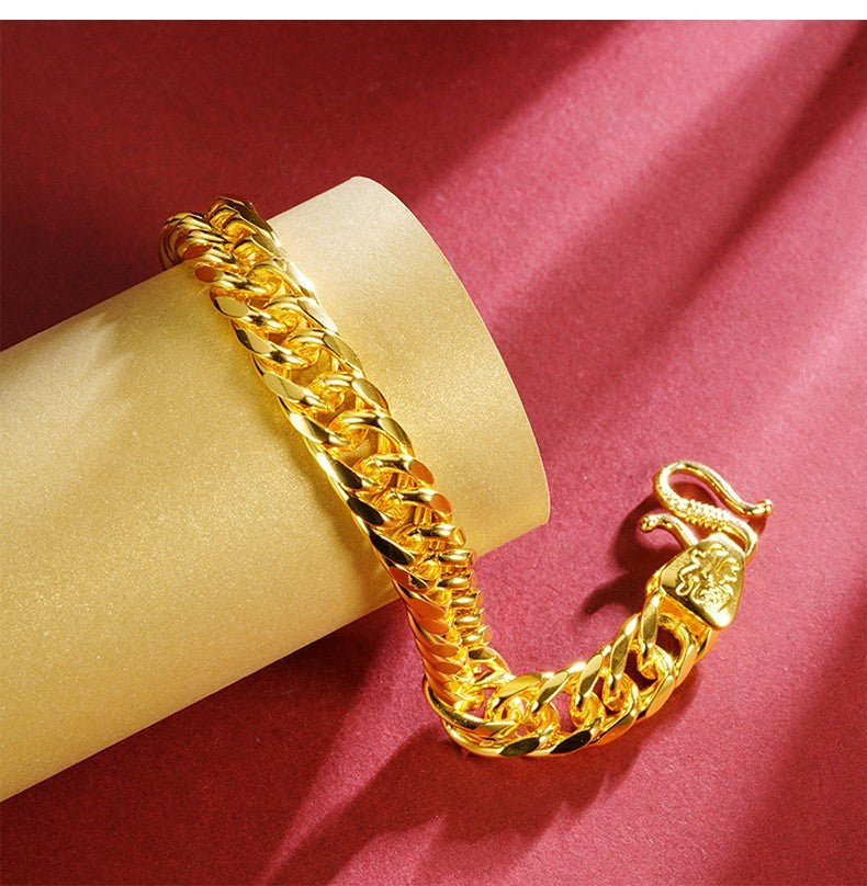 Kubanische Armband Glattes, Flaches Vietnamesisches SandgoldBossArmband, domin1
