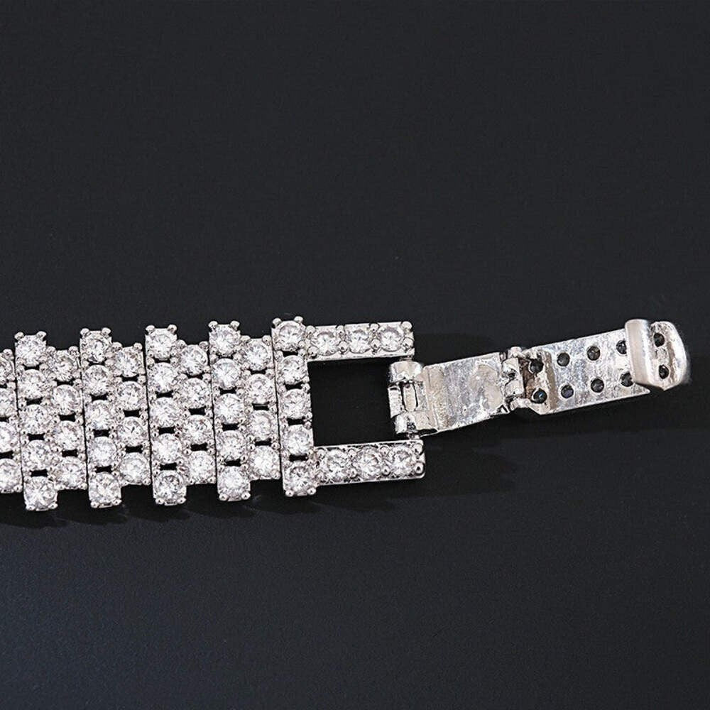 Tennis Armband Bracelet 18K in Weissgold Farbe mit Natürlich AAA Zirkon Kristall3