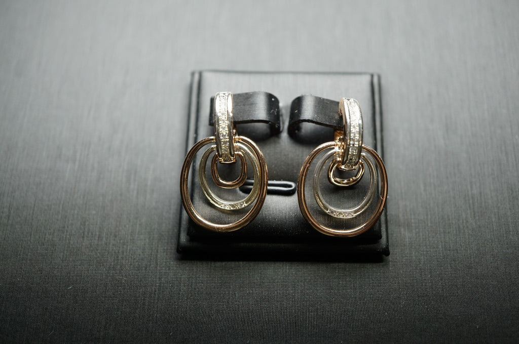 Luxus Damen zweifarbige Ohrringe aus 14-karätigem Roségold hochwertige vergoldet12