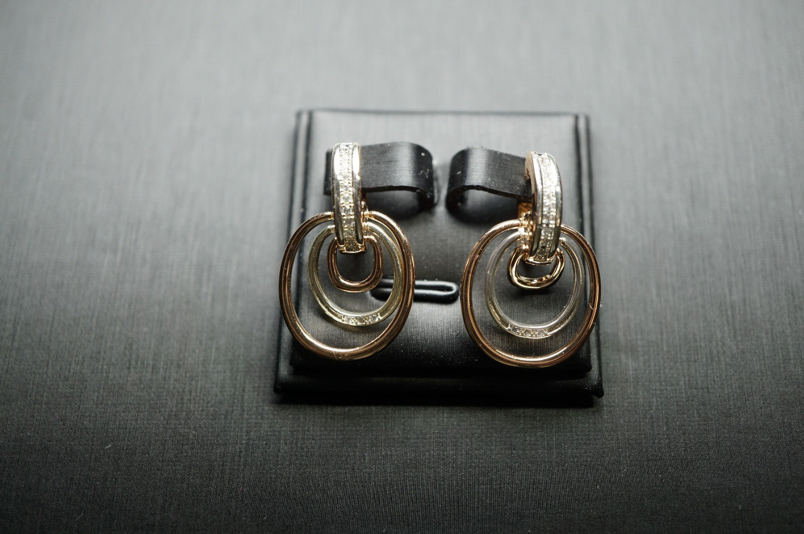 Luxus Damen zweifarbige Ohrringe aus 14-karätigem Roségold hochwertige vergoldet12