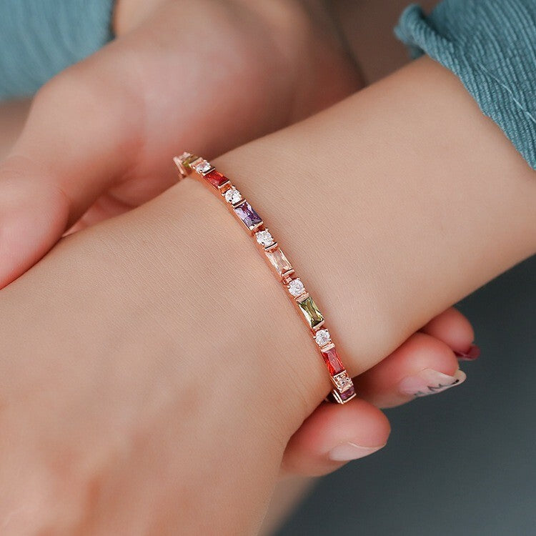 Luxus Damen Armband Buntes Zirkon Tennis Armband Modisches und Elegantes Schmuck2
