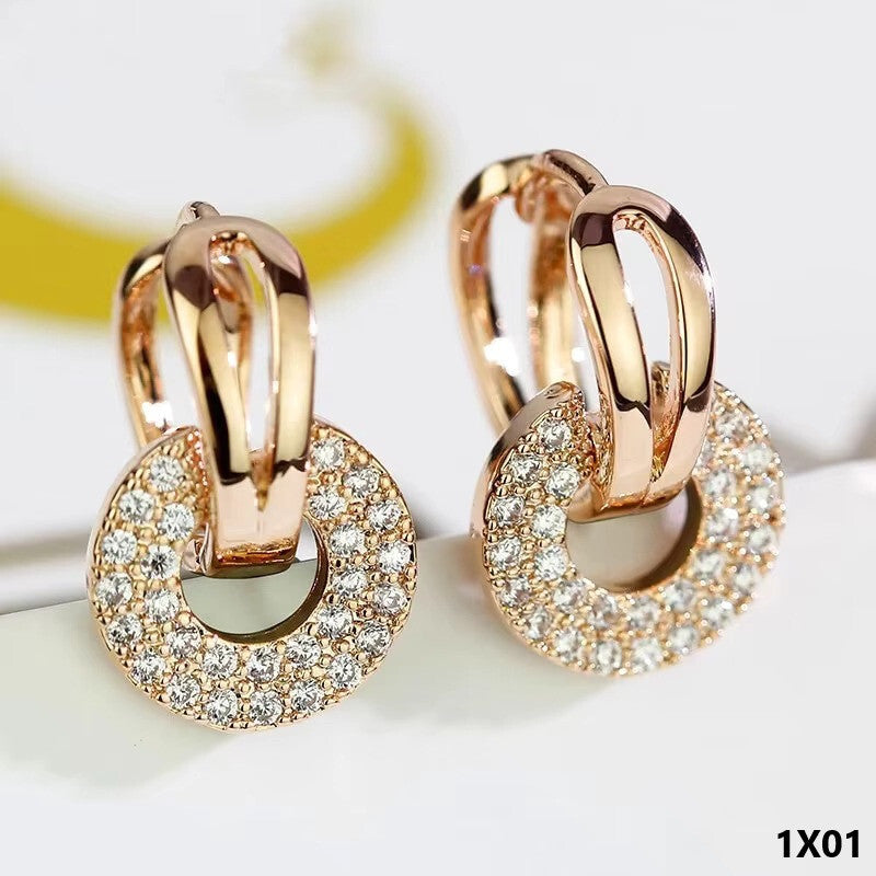 Double Circle Linked Ohrringe für Luxus Frauen Gold Farbe2