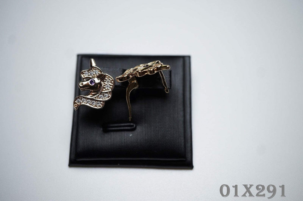 Einhorn-Ohrringe mit Rosegold vergoldet für Mädchen19