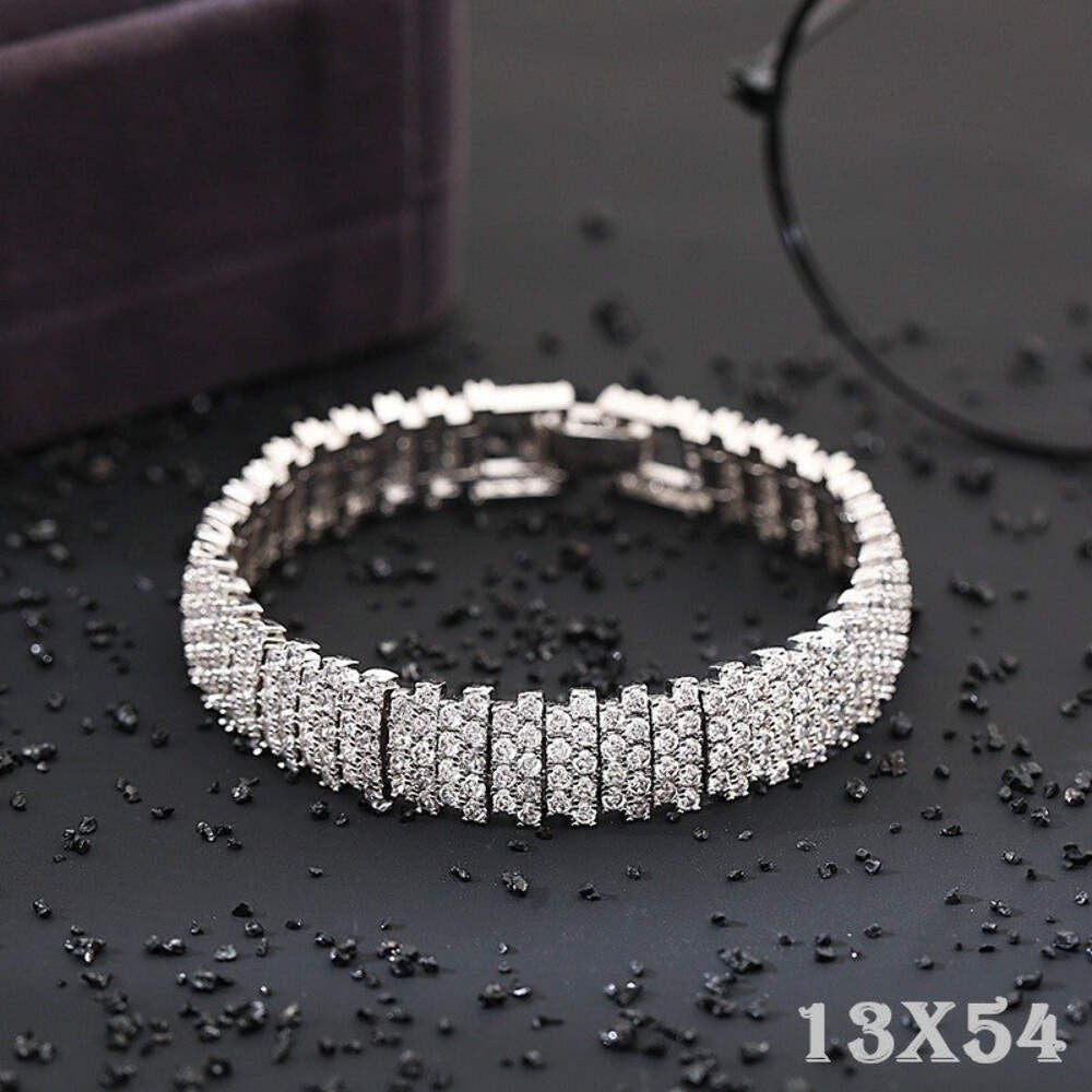 Tennis Armband Bracelet 18K in Weissgold Farbe mit Natürlich AAA Zirkon Kristall6