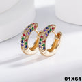 Luxus Ohrringe Creolen gemischte Farbe Zirkon Rosegold Schnallen MicroIntarsien0