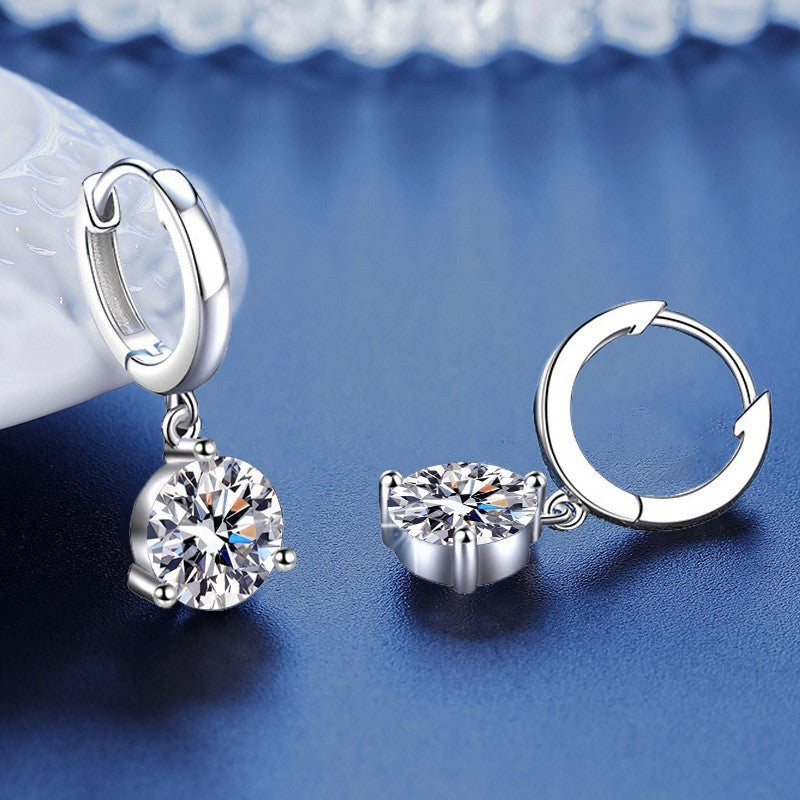 Edle 925er Silber Ohrringe  mit Zirkon 50 Punkte – Juwelier-Qualität – Neu Damen1