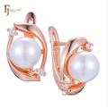 Luxus Damen Perlen Ohrringe in Roségold-Plattierung,Geschenk Imitationsperle0