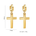Edelstahl Damen Ohrringe Creole Kreuz 18K Gold HighEndOhrringe galvanisierte0