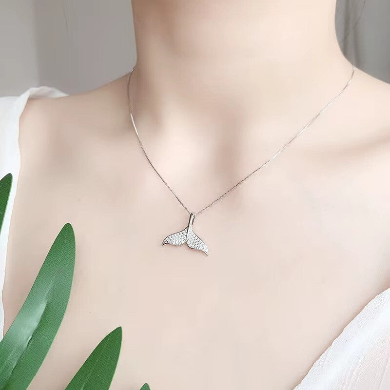 Halskette mit Anhänger Fisch Sterling Silber 925 Damen  Kette Modeschmuck1