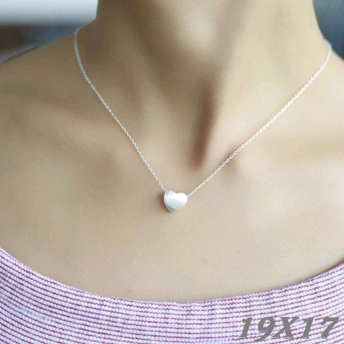 Damen Halskette Silber 925 mit Herz Anhänger gebürstetem Sterlingsilber (925)11