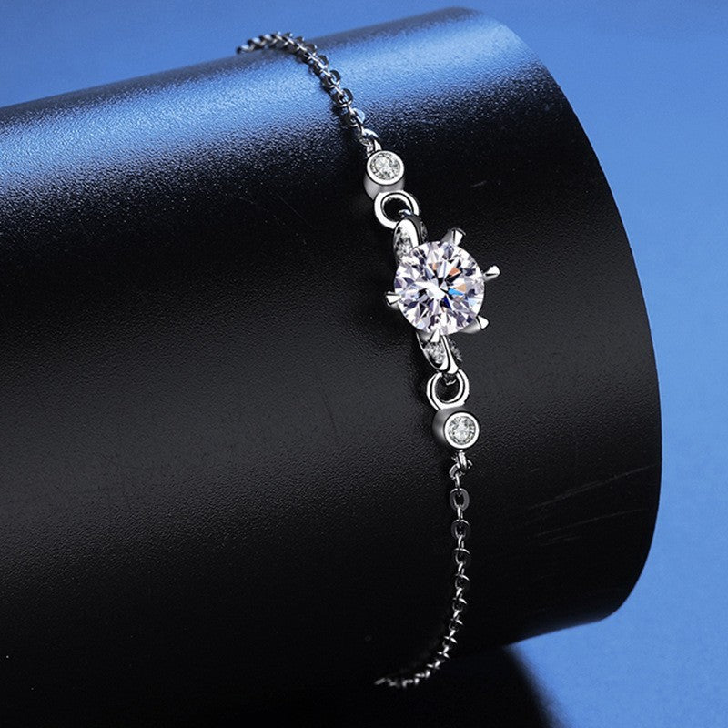 Damen Armband aus 925er Sterlingsilber mit sechs Krappen, einzigartiges Design5