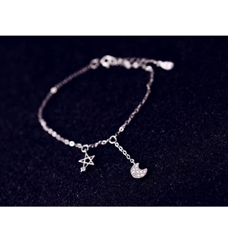 Fußkettchen Fuß Kette aus 925er Silber für Damen, elegant, mit CZKristall2