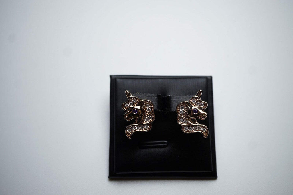 Einhorn-Ohrringe mit Rosegold vergoldet für Mädchen22