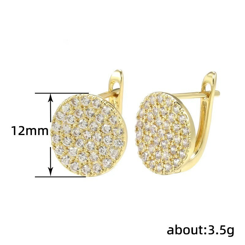 Luxus Ohrringe Creole Zirkonia Kristall simulierte Moissanite 18K Gold überzoge1