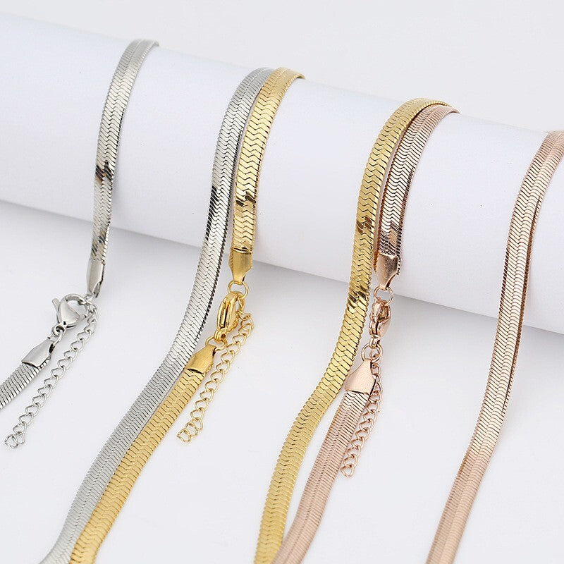Luxus Schlangenkette Halskette Edelstahl Rosegold vergoldetet Damen3
