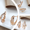 Luxus Ohrringe 585 Rolled Roségold überzogen MicroIntarsien Zirkon für Damen0