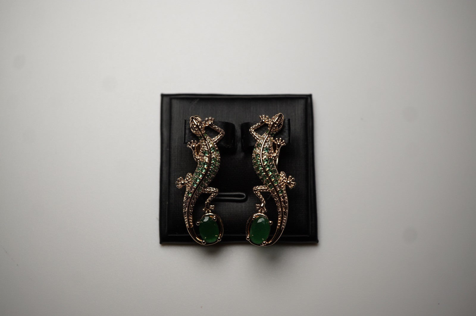 Damen Ohrringe 585 Rosegold Chamäleon-Cluster aus smaragdgrünen Zirkonia in luxu7