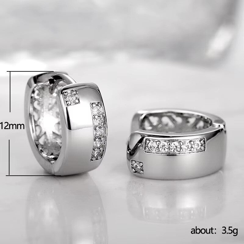 Luxus Damen Ohrringe Creolen Zirkonia Kristalle 925 versilbert  Hochwertiger2
